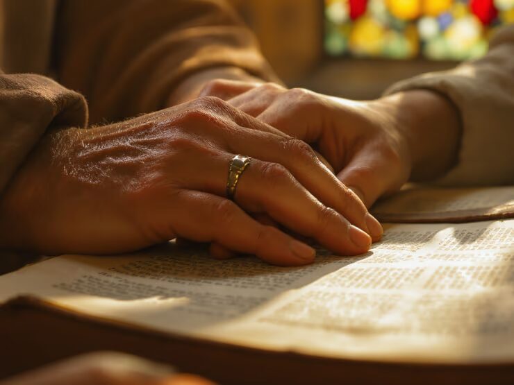 Representación simbólica del mandamiento bíblico de Honrar a padre y madre a través de la conexión entre generaciones y leyes sistémicas.